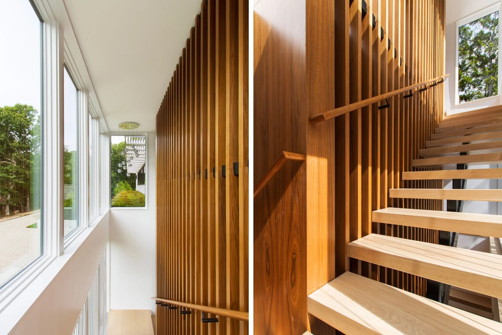 custom-modern-modular-prefab-hamptons-home-ny-architects-summer-house-stair-design-walnut-slat-wall-green-roof