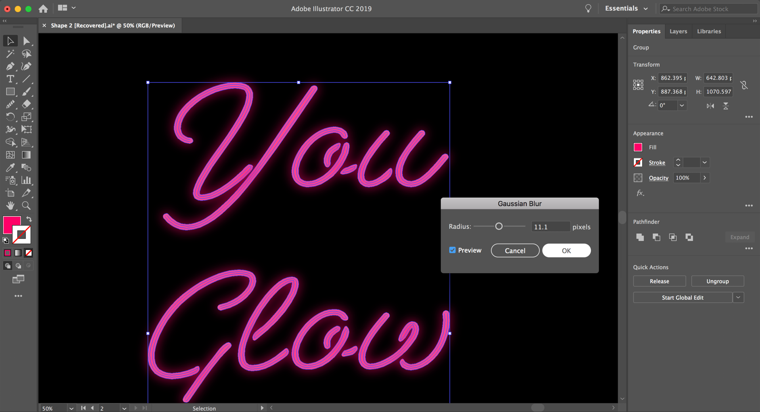 Tutorial} You Glow Girl! How to turn your type into a neon sign using Adobe  Illustrator — Hom Sweet Hom