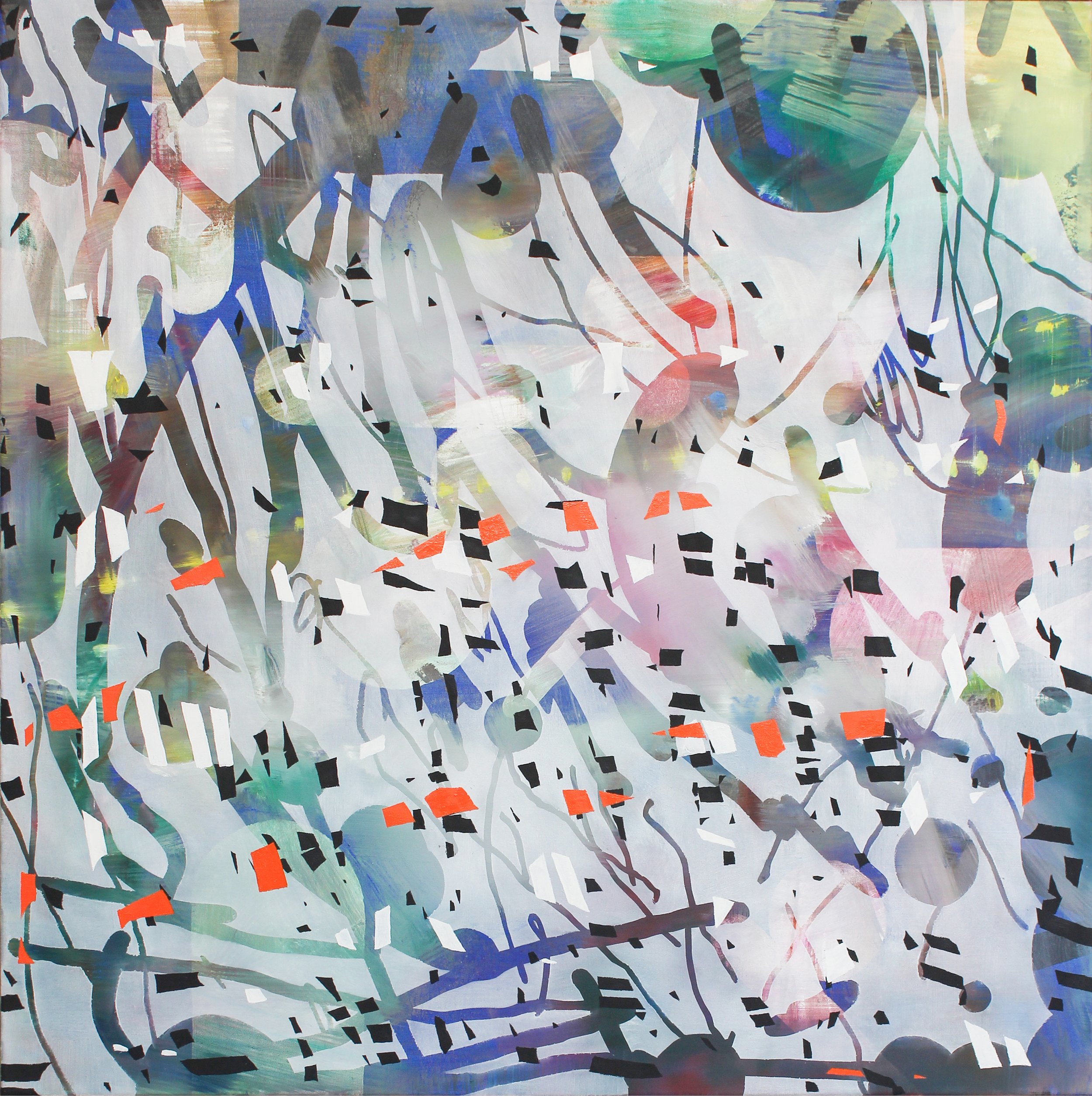 Notation/ Herbstwald oil and acrylic on nettle 80X80cm 2024