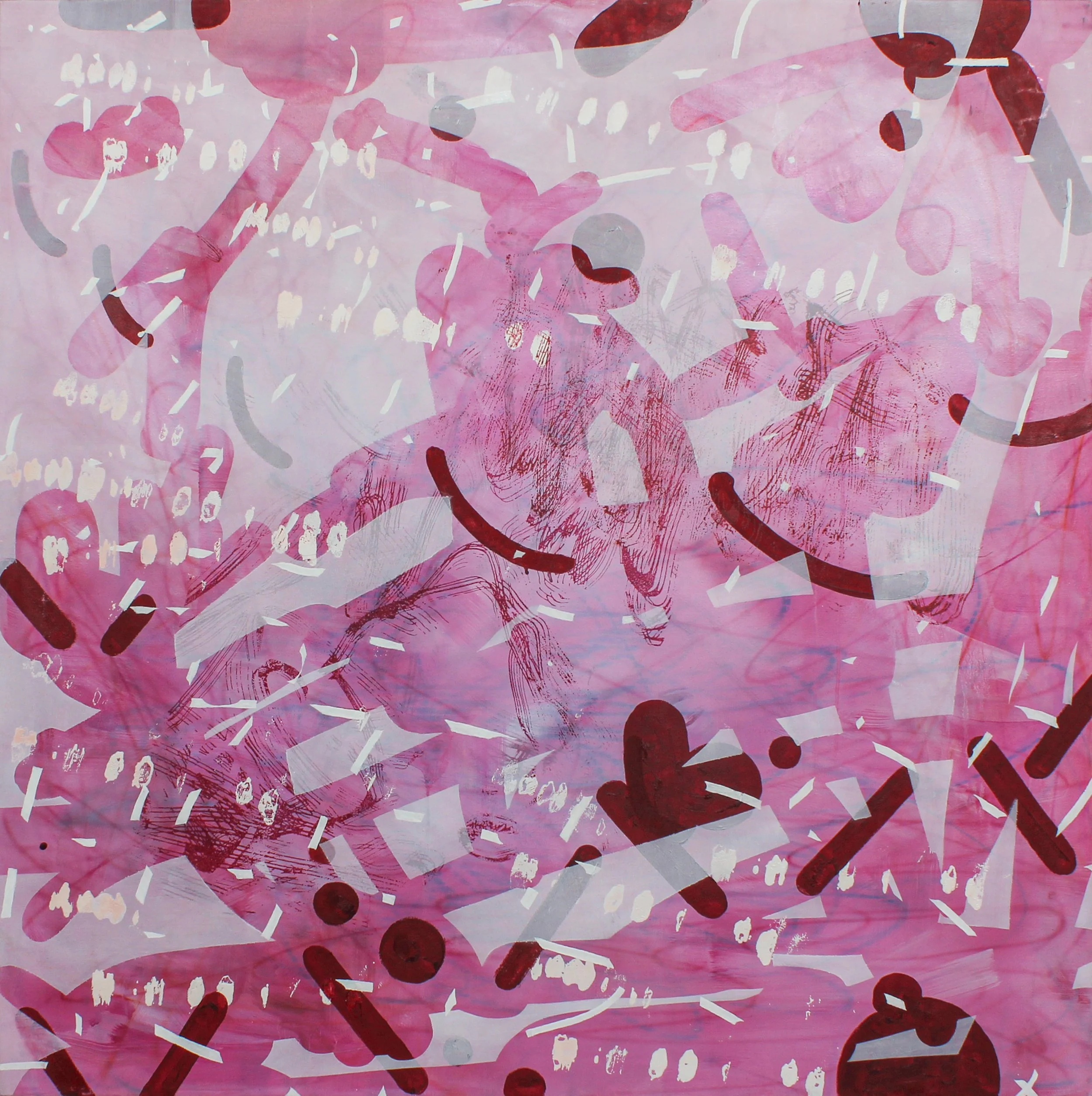 Notation: zwischen Winter und Frühling(겨울에서 봄으로), Ink, oil and screen printing on nettle, 100cmX100cm, 2024.jpg