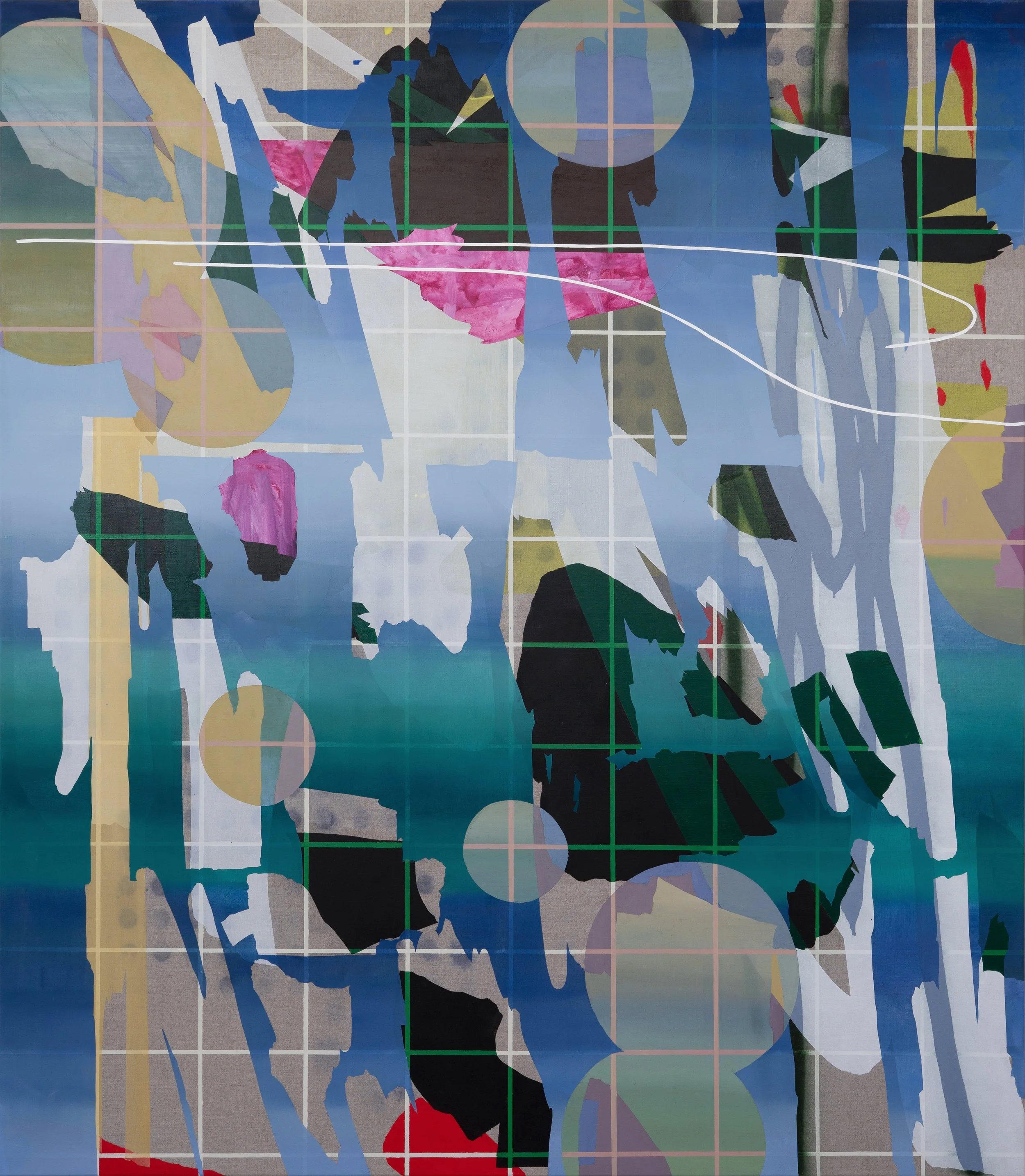 Schattenspiel #2(그림자놀이 #2), 160X140cm, oil, ink and acrylic on linen, 2025 .jpg