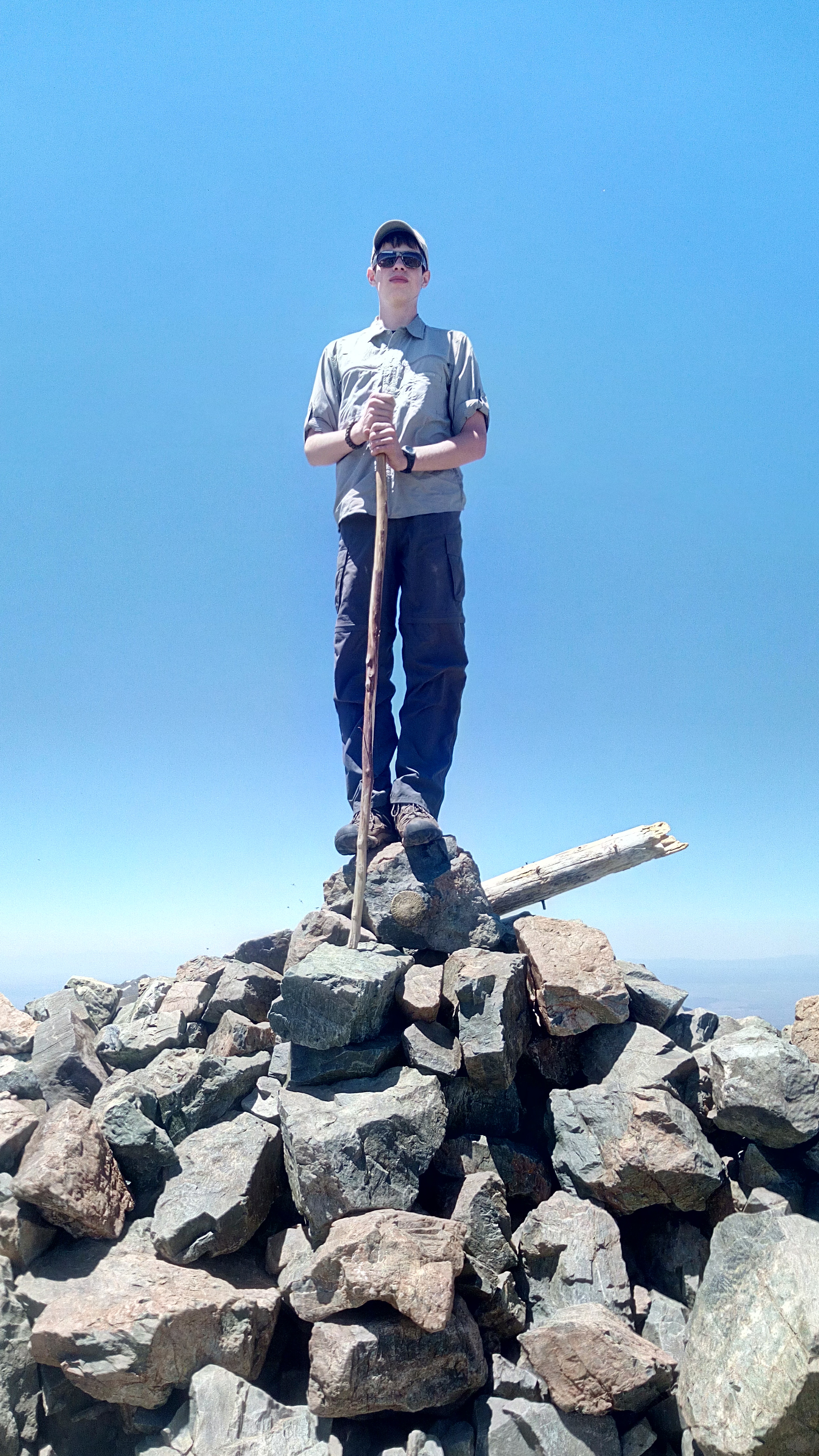 Seeker Ian on the summit of Wheeler Peak.