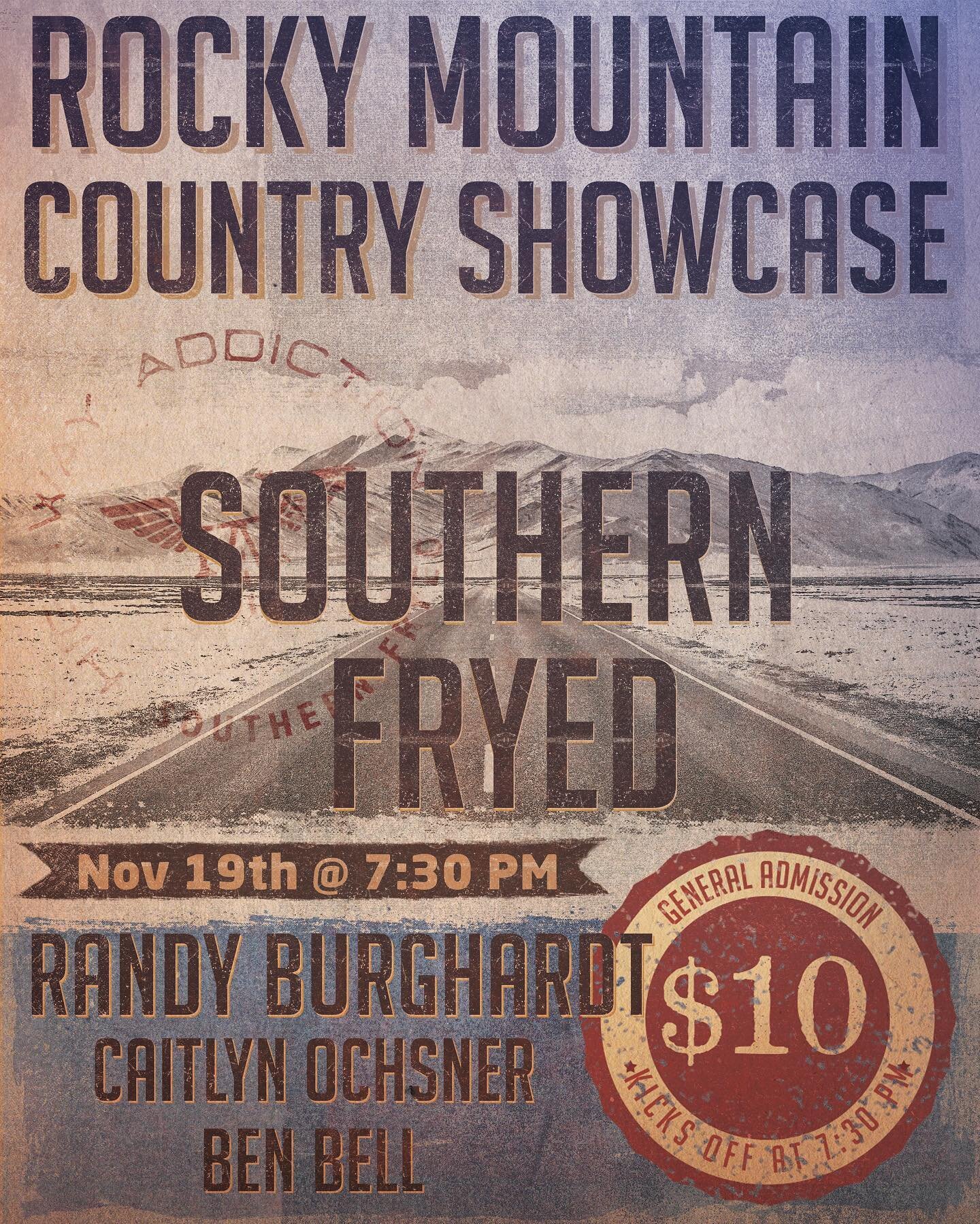 We&rsquo;ll be rockin Cheyenne at the @outlawsaloon19wyo with our friend @randyburghardt @caitlyn_ochsner_music and @benjaminebell for the Rocky Mountain Country Showcase November 19! #livemusic #touring #rockymountaincountrymusic