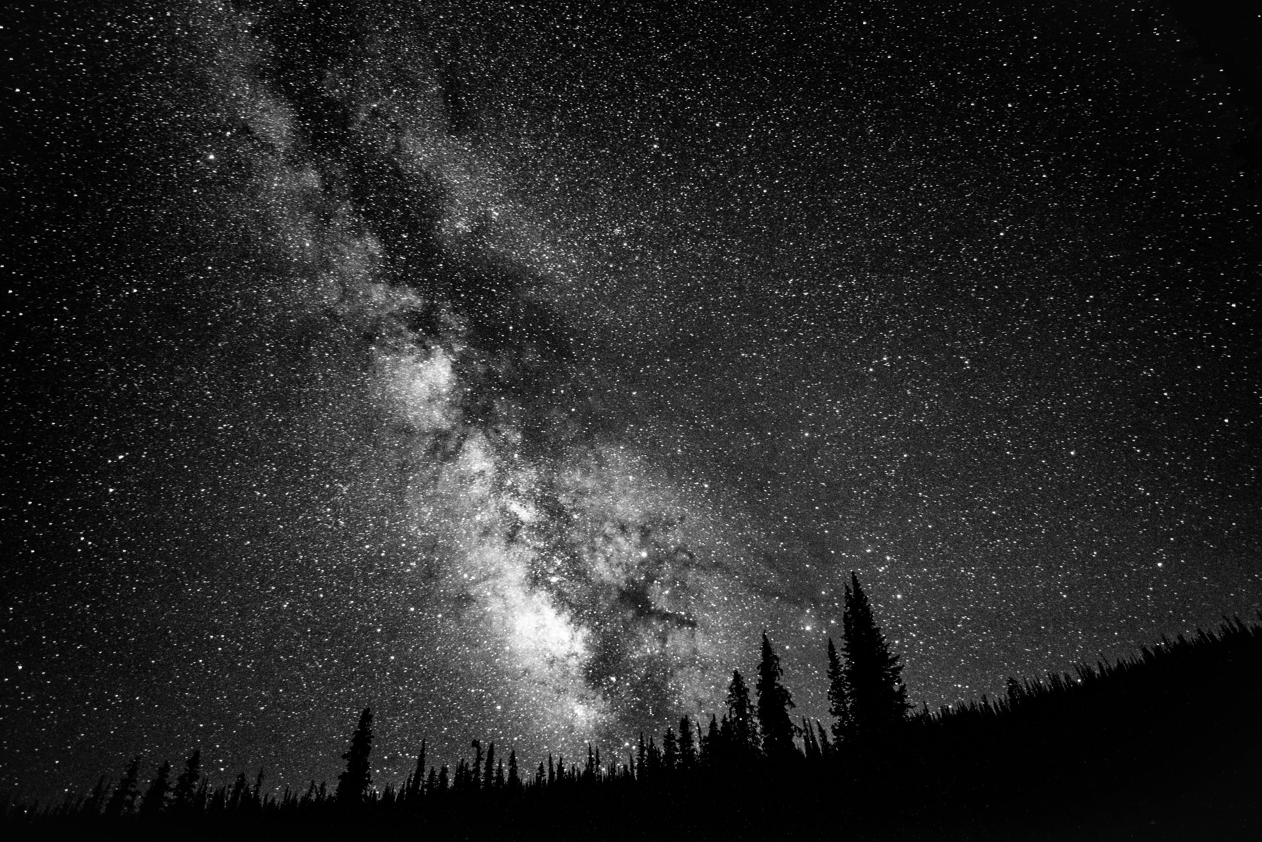 Milky Way Starry Sky Night Unita Mountains Utah B&W.jpg