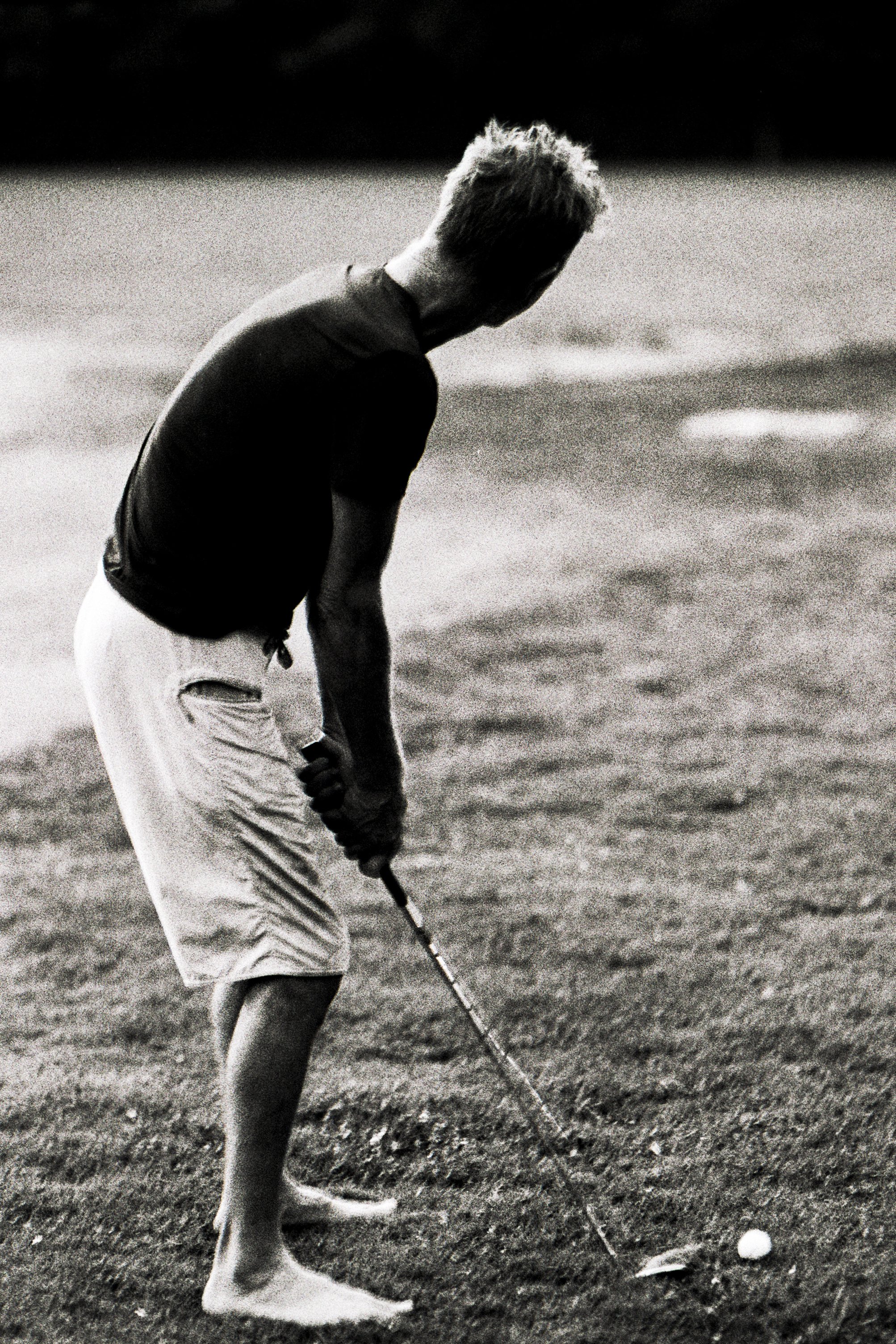 Rodger Golfing Stoddert Field Glover Park DC Crop Nikon F B&W Film.jpg