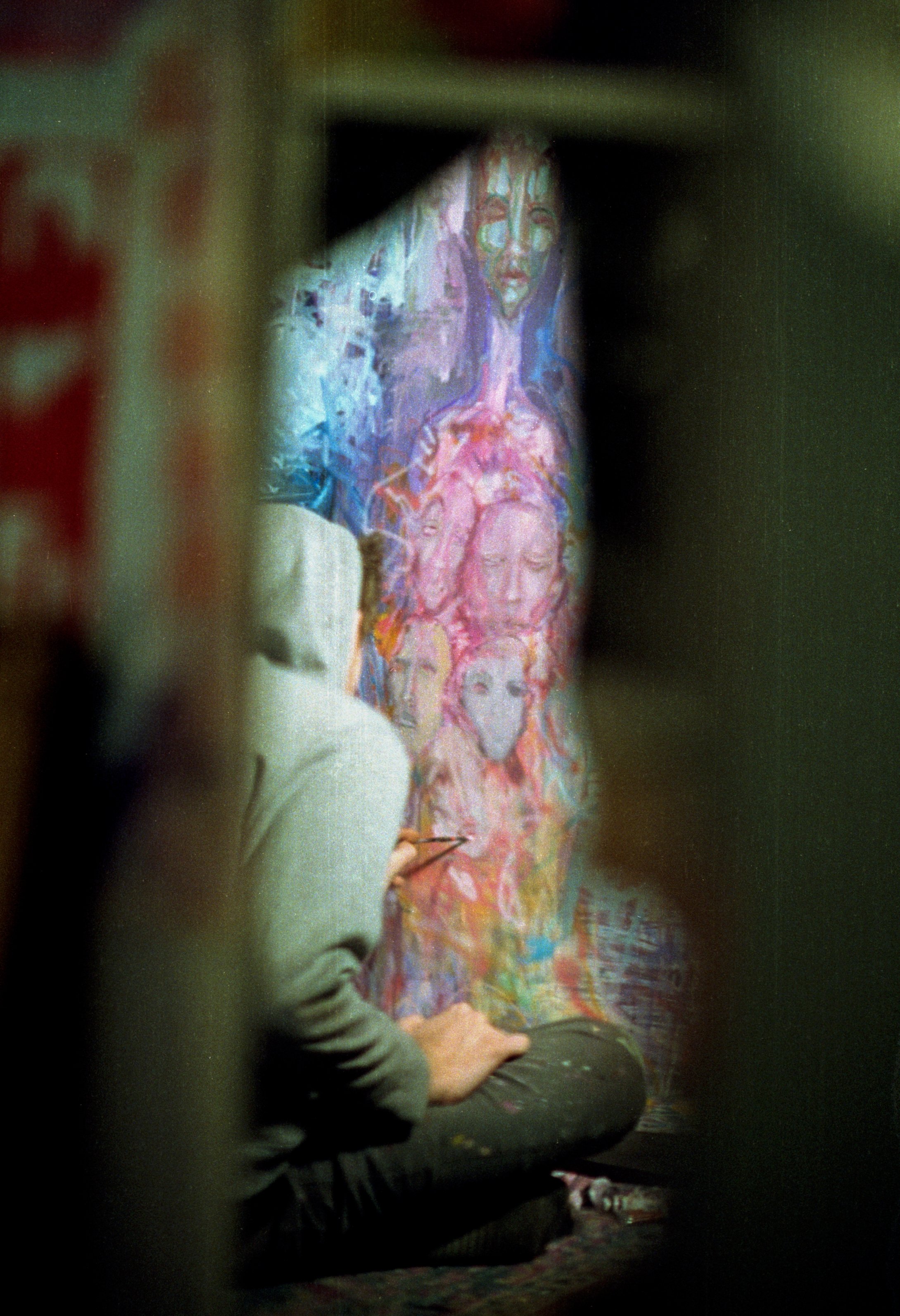 Boaz Painting in Studio Broken Mirror Bushwick Cropped Color Film.jpg
