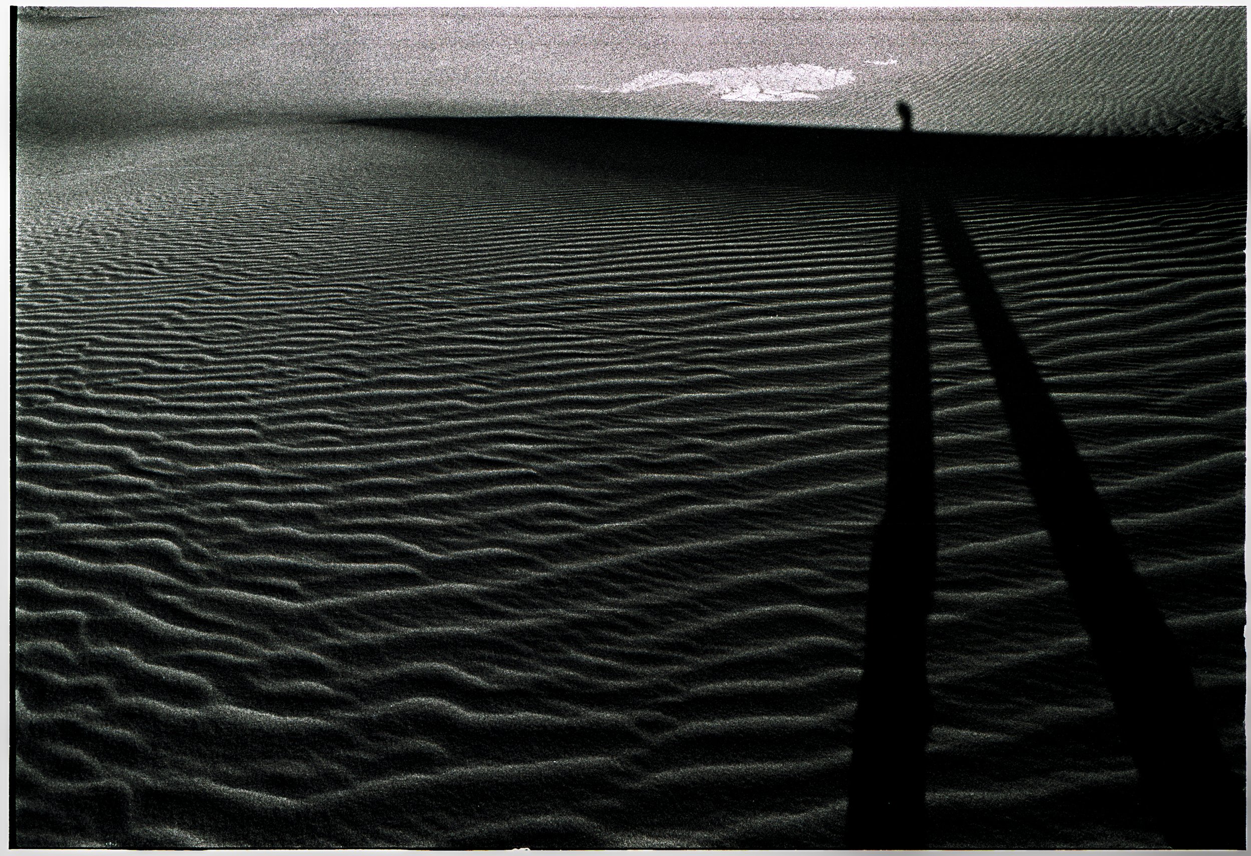 Joe Self Portrait Shadow Death Valley Joey in Death Valley Dunes Shadow Roadtrip B&W Nikon F Film.jpg