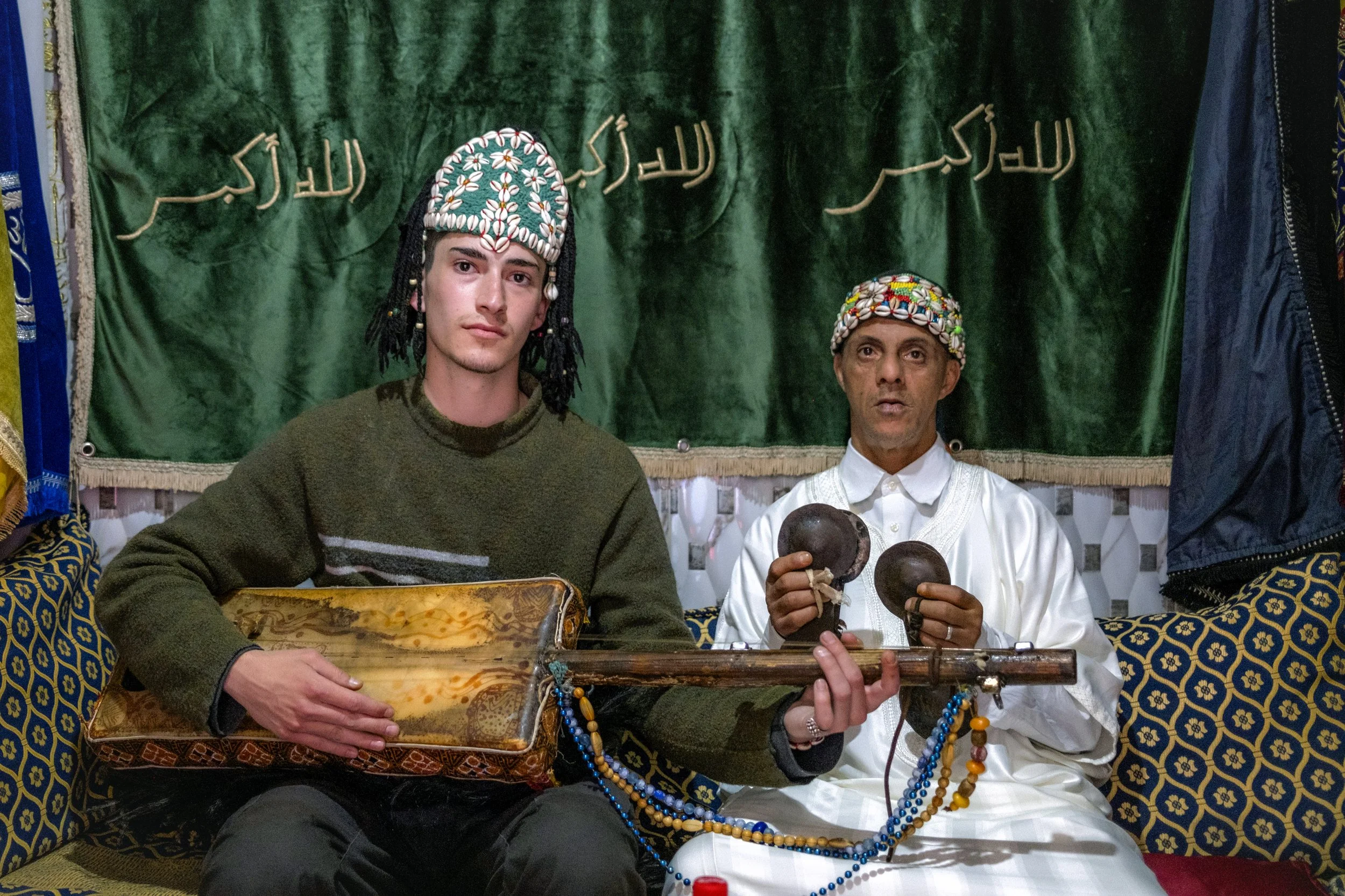 Joe with Friend Gimbri Gwana Music Tangier Morocco.jpg