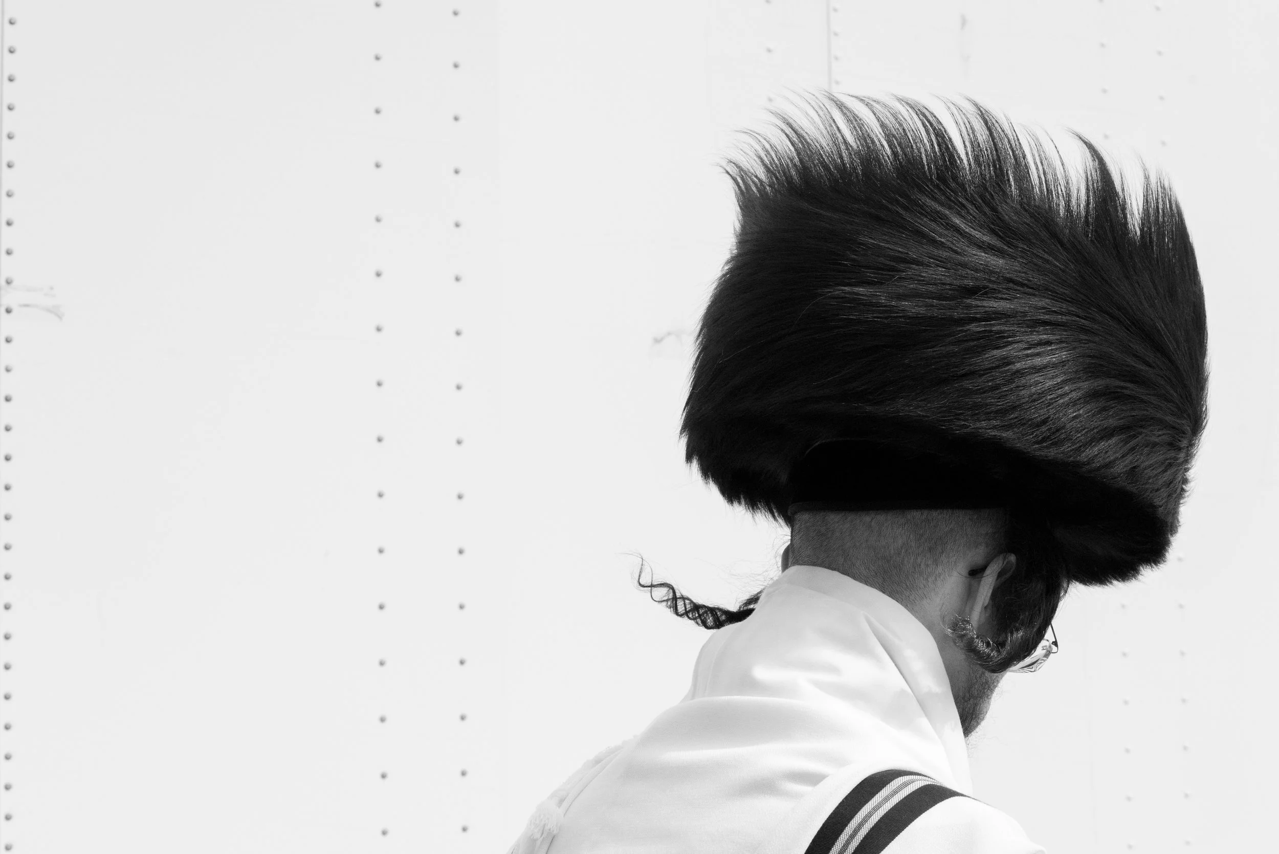 Orthodox Jewish Man Hair Flow Williamsburg B&W Brooklyn NY Rosh Hashana.jpg