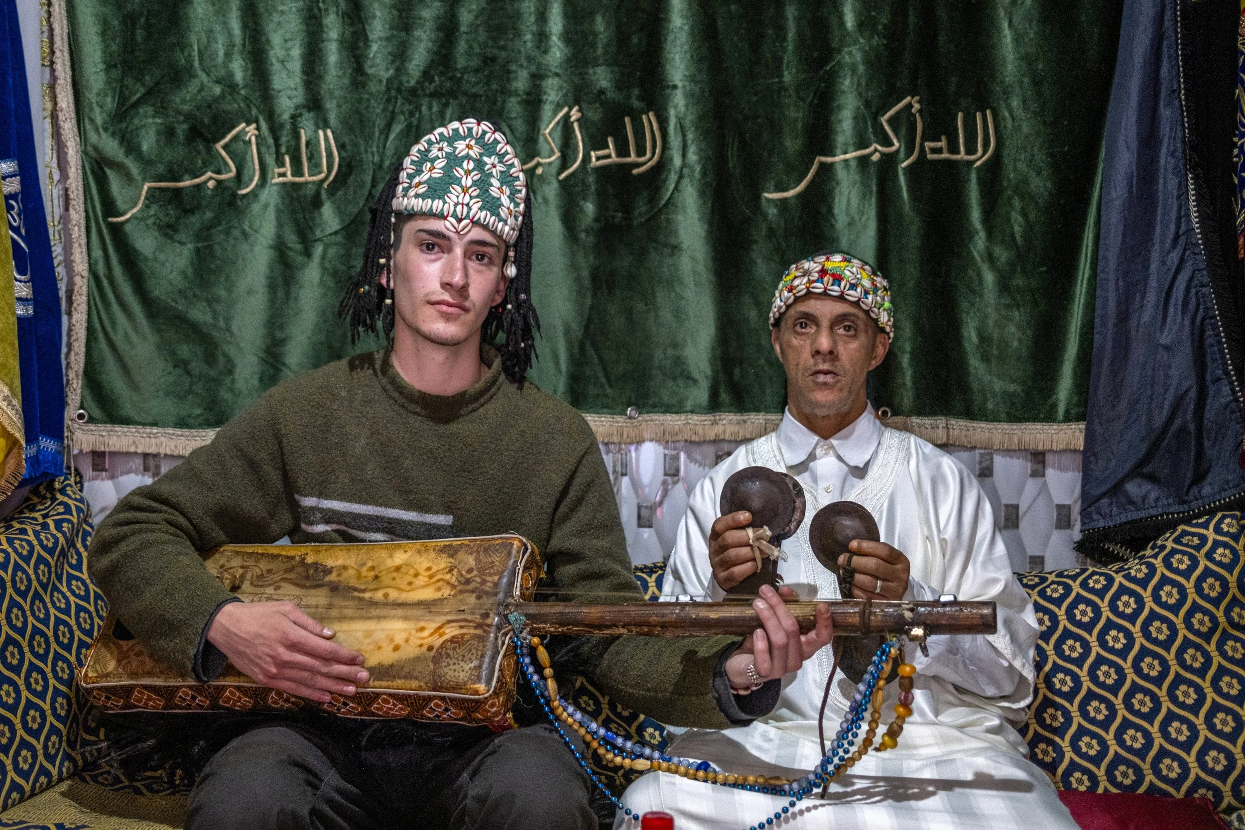 Joe with Friend Gimbri Gwana Music Tangier Morocco copy.jpg