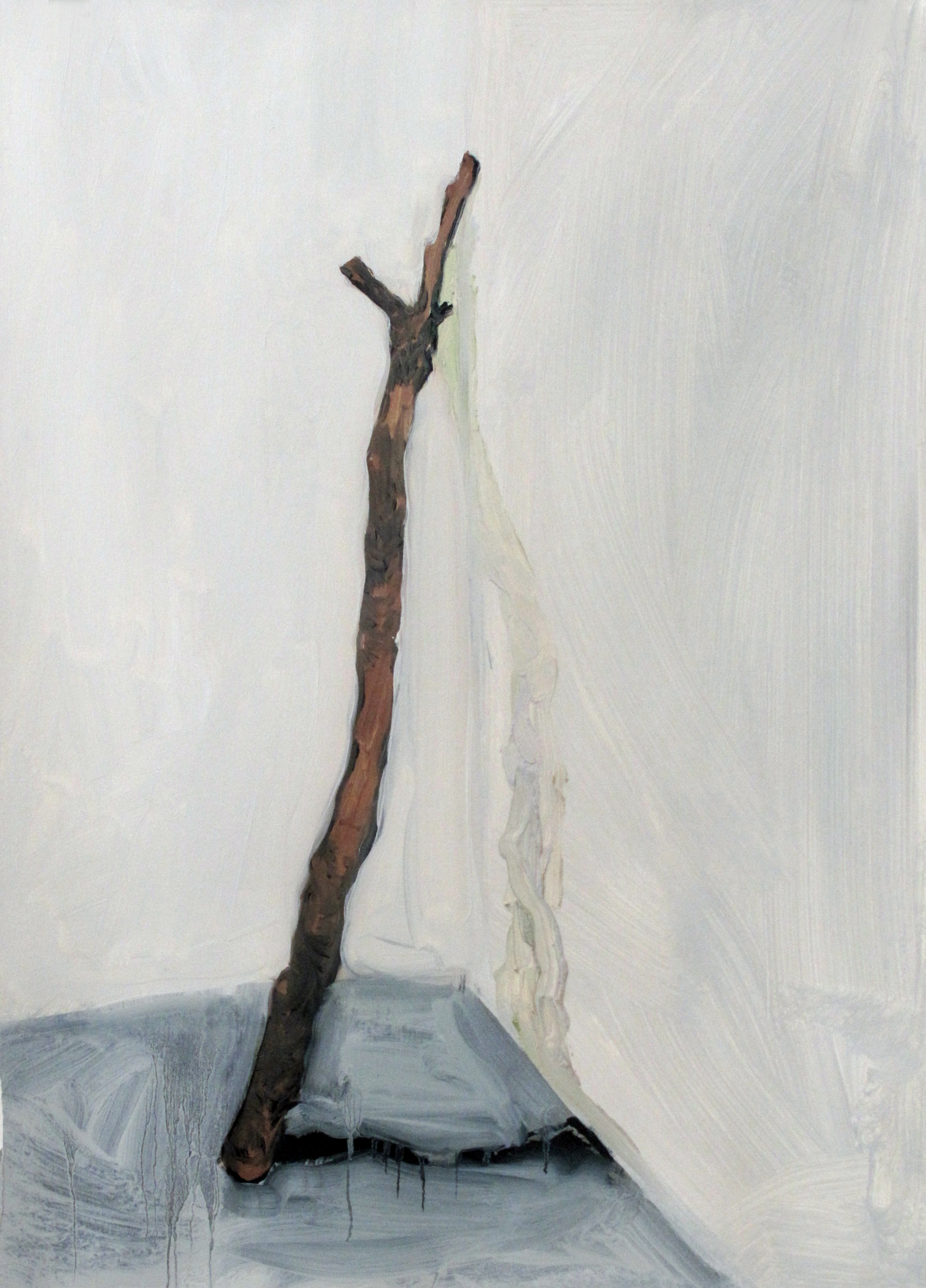   SOLD   "stick," oil and charcoal on paper, 1.5' x 2', 2016 