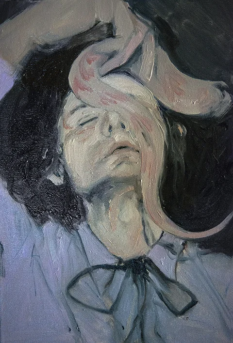 "I will declare to them I never knew you," oil on canvas, 1.5'x1', 2015
