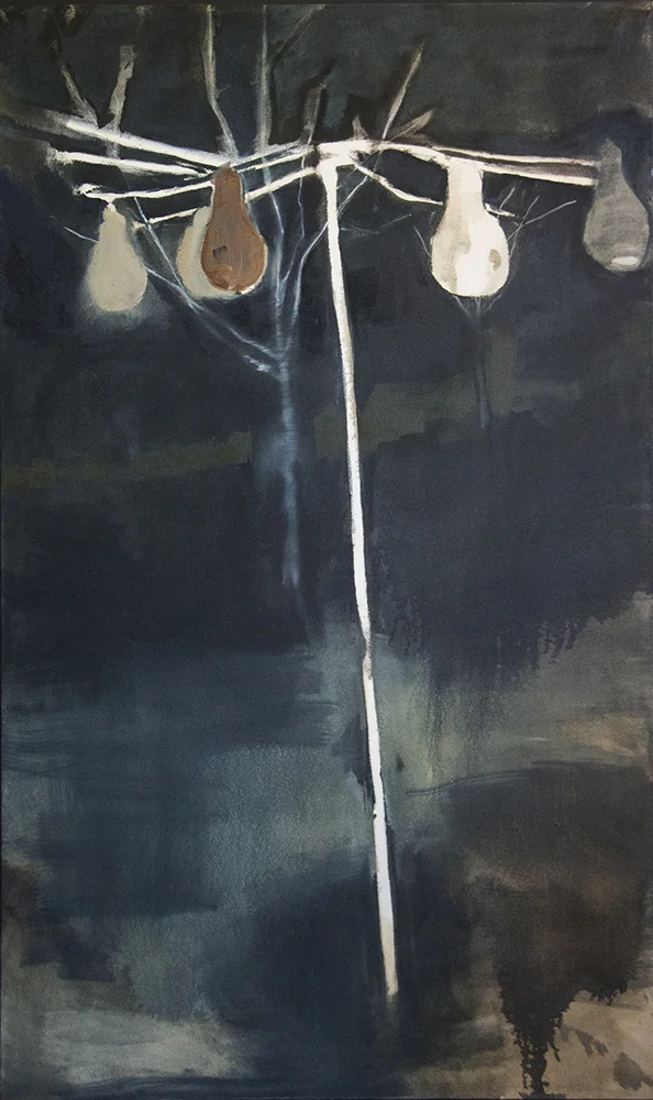 $500 'He was gone by winter' oil and charcoal on stretched canvas 3 ft x 5 ft 2014