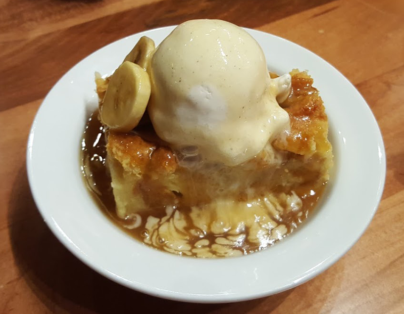 'Ohana Bread Pudding with Bananas Foster Sauce