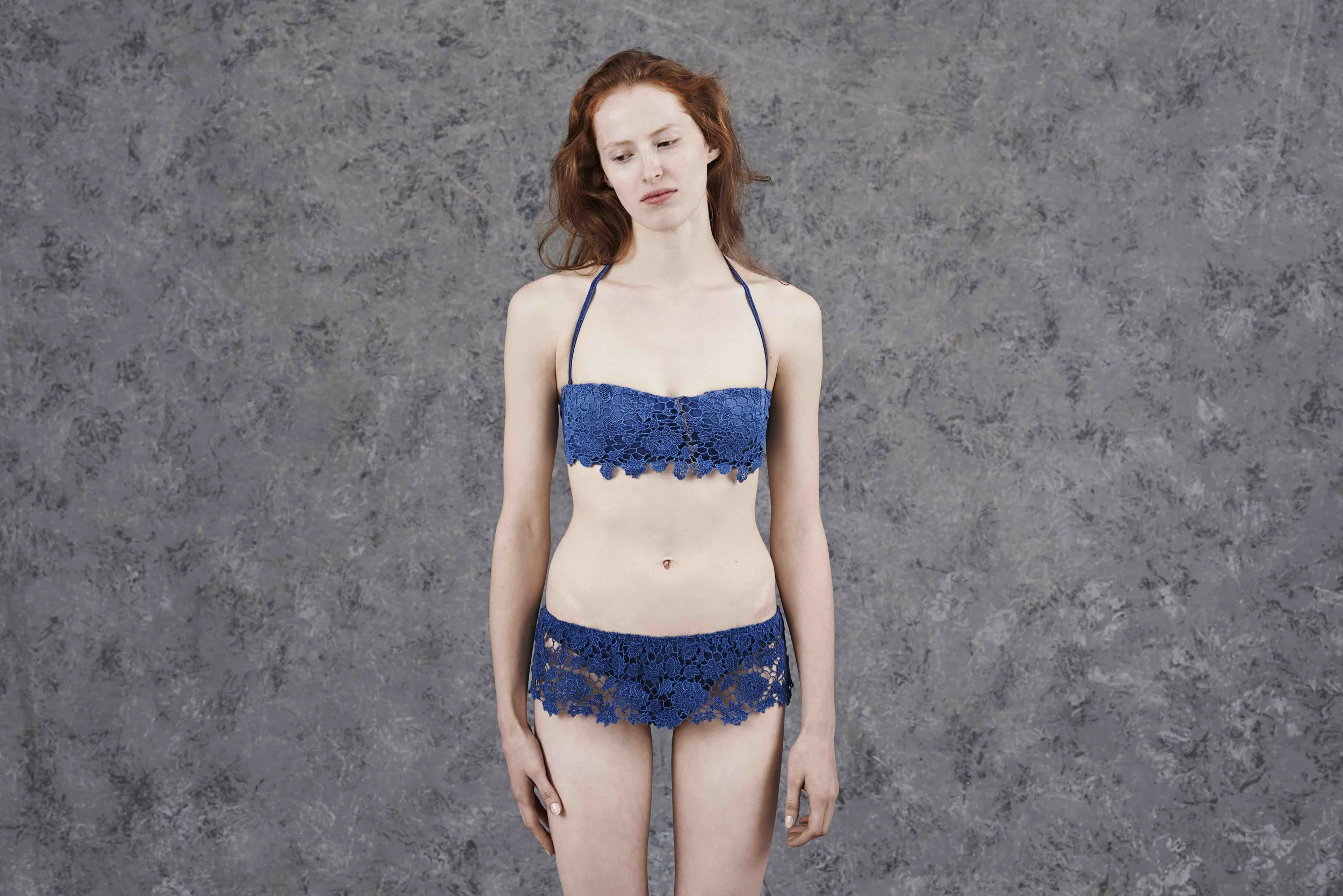 Macrame denim brassiere and skirt ERMANNO SCERVINO.