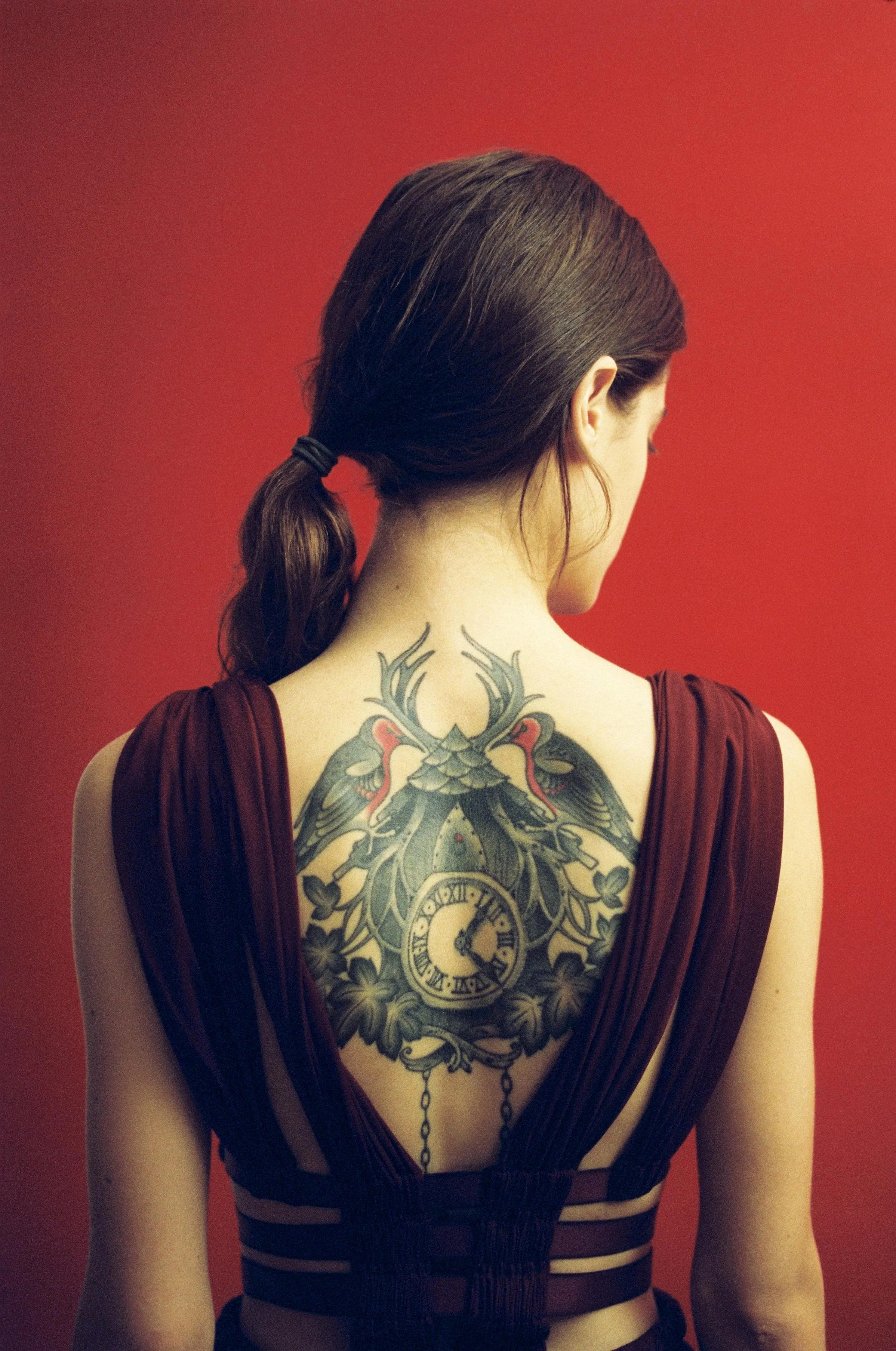Burgundy jersey dress ALAÏA.