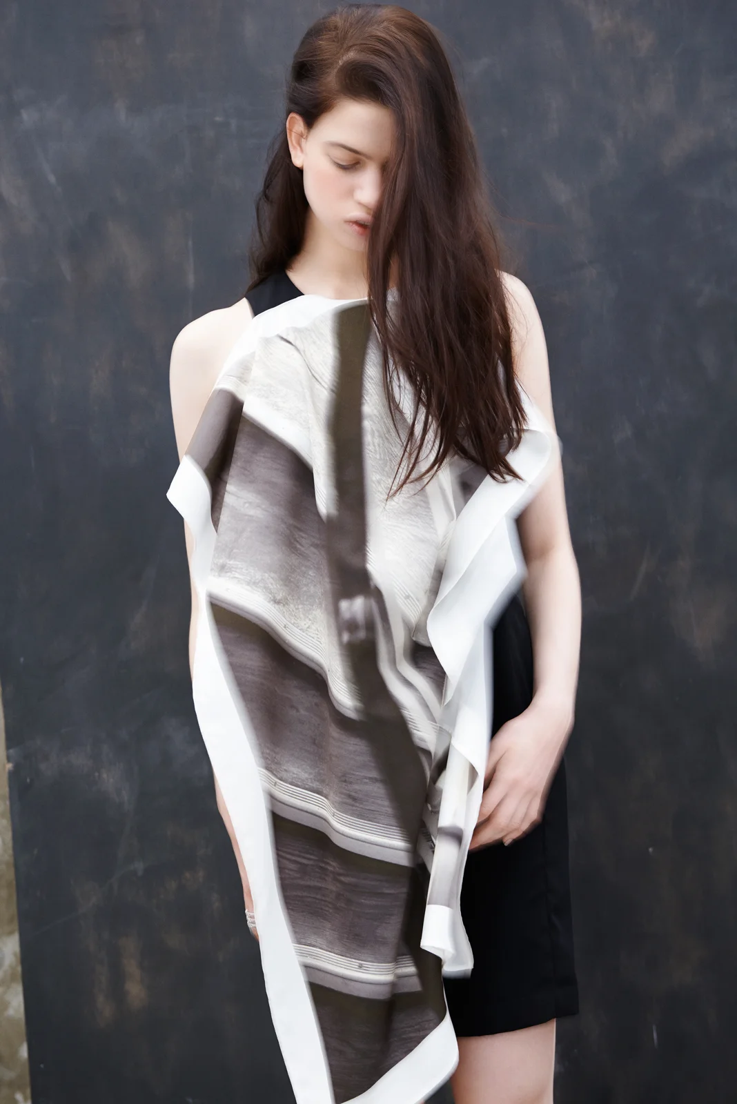 Paneled printed cotton dress MM6 .