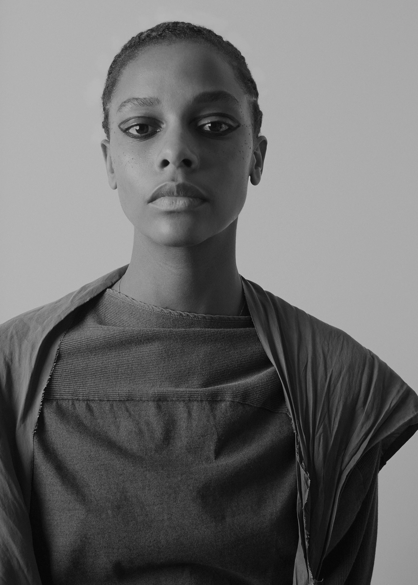 Asymmetric cotton dress and cape ANDREAS KRONTHALER FOR VIVIENNE WESTWOOD.