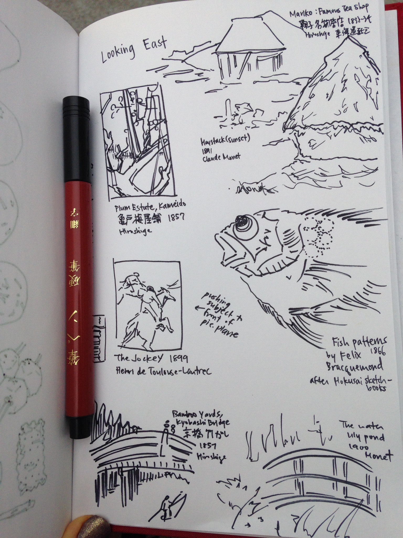 Quick sketches while looking around
