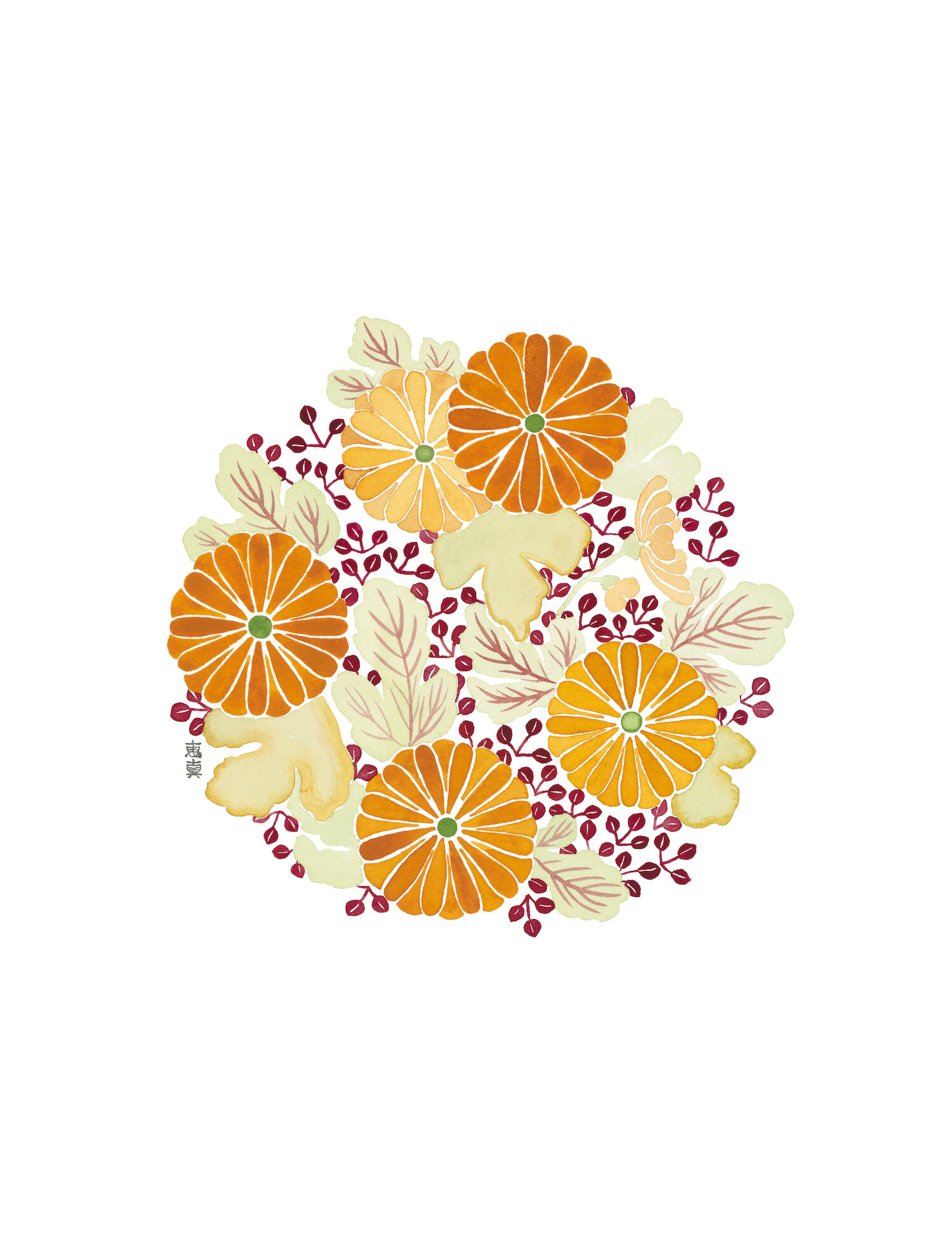 Chrysanthemum 16x12" watercolor on paper