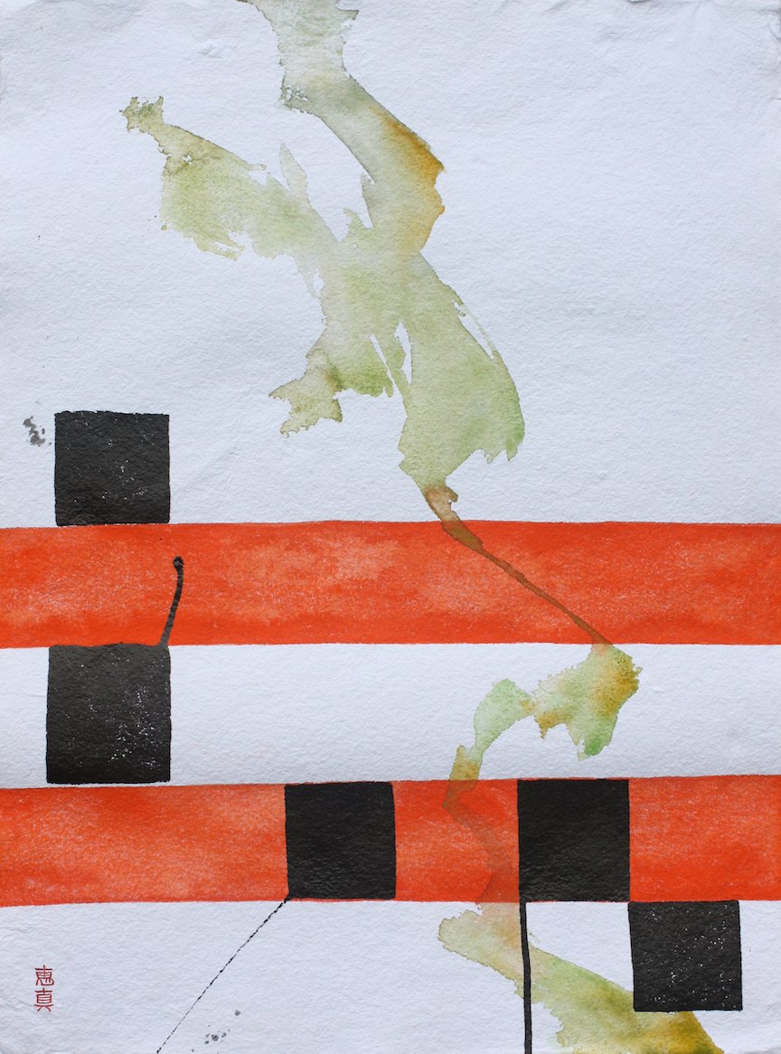 O Gloriosa 2, 22x30” sumi ink and watercolor on paper, $900