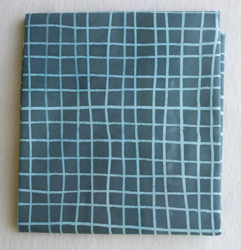 Skinny Stripe Grids in Pale Blue and Grey