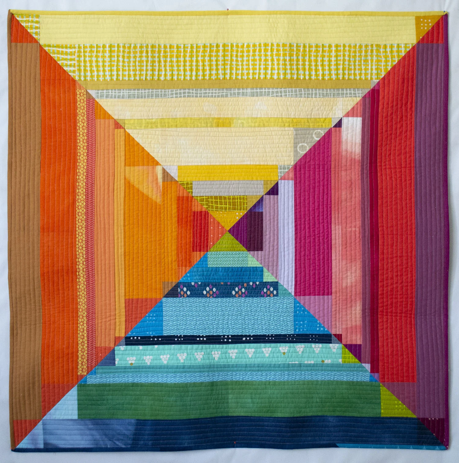 Quilt Kit Festival Batik and Tie Dye Strip Quilt Ready to Sew