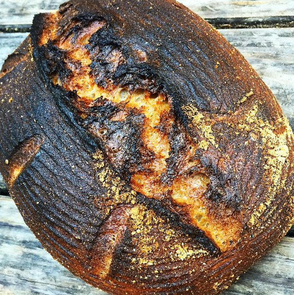 red, white + rye. this is a whole grain beauty that's really come into it's own over the past few months. we call it 'red, white + rye" because it's a blend of red wheat (COLR), white wheat (Patwin) and rye. all stone ground whole grain, all sourdough. 
