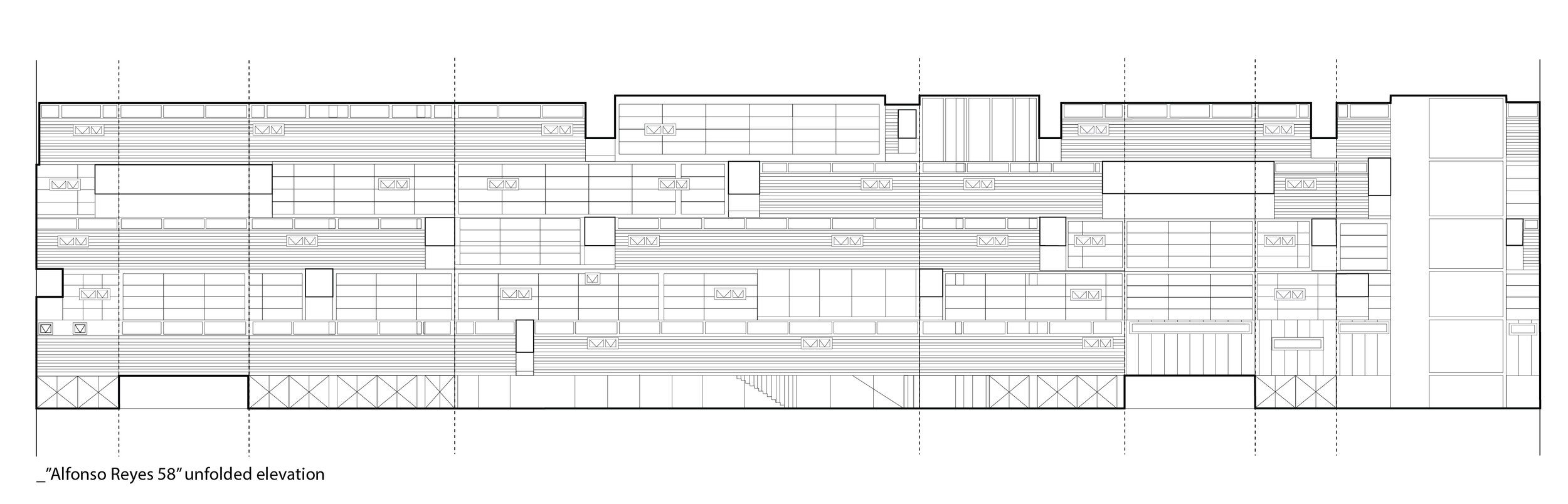 Unfolded elevation of Alfonso Reyes 58