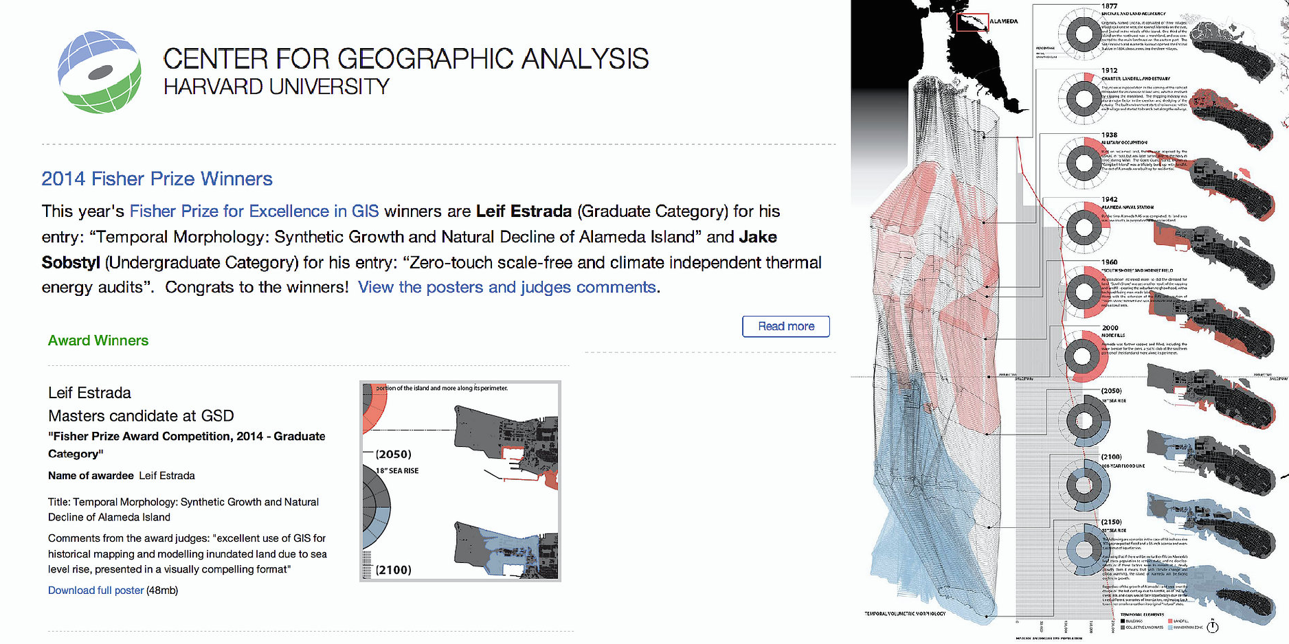 Howard T Fisher Prize Award for Geographic Information Science at Harvard University (Harvard CGA)