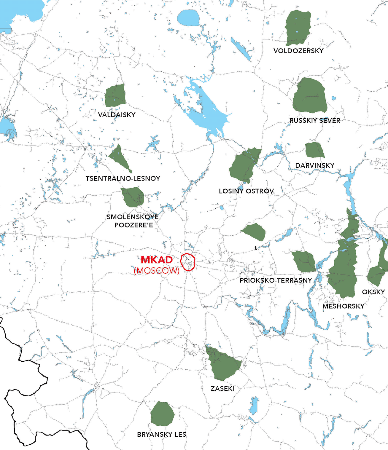 Regional Context Map - Major forested areas