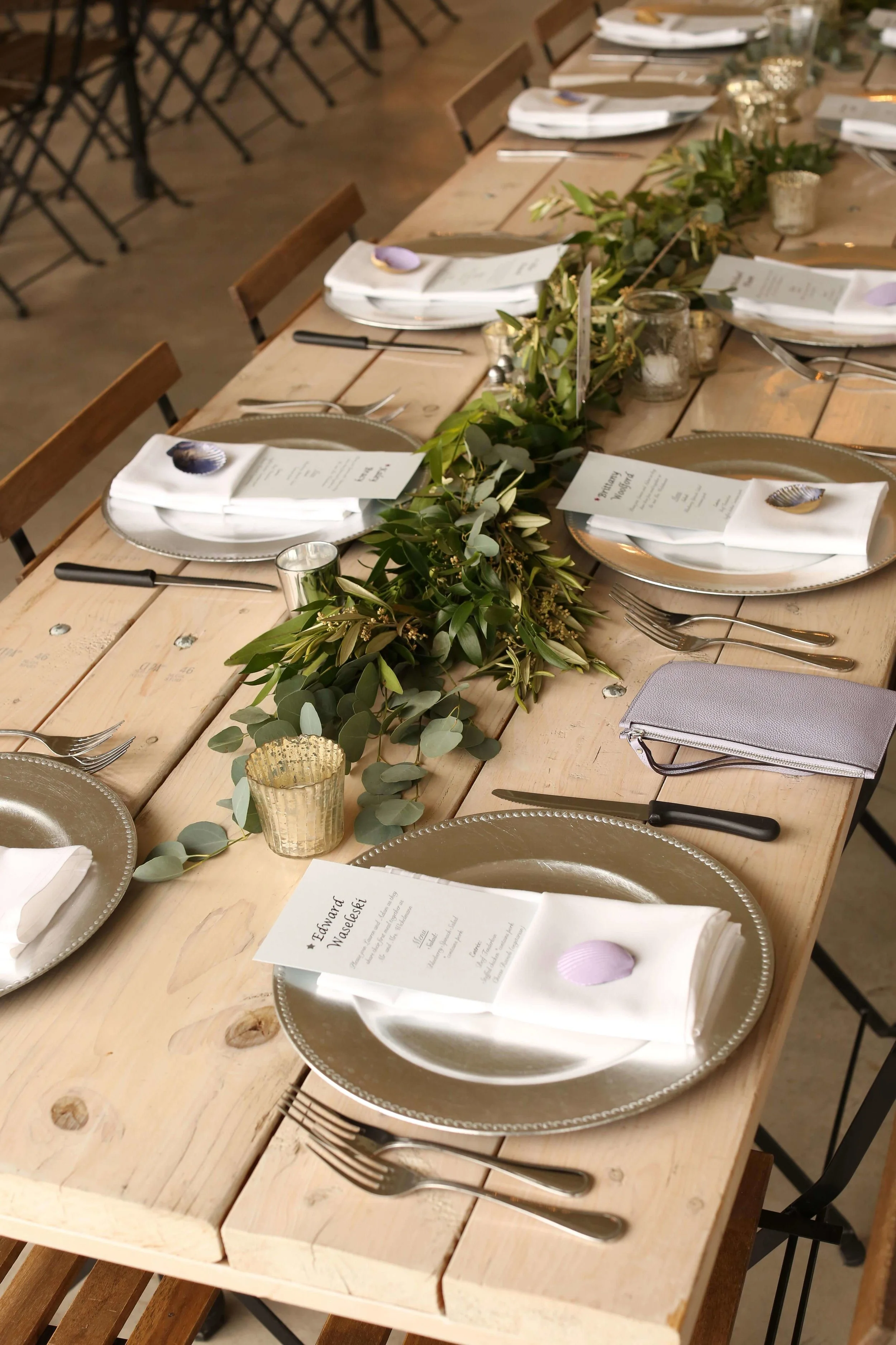 shell on napkin | Lauren + Adam - SIxpence Events and Planning - Legacy Hill Farm - Unique Touch Photography.jpg