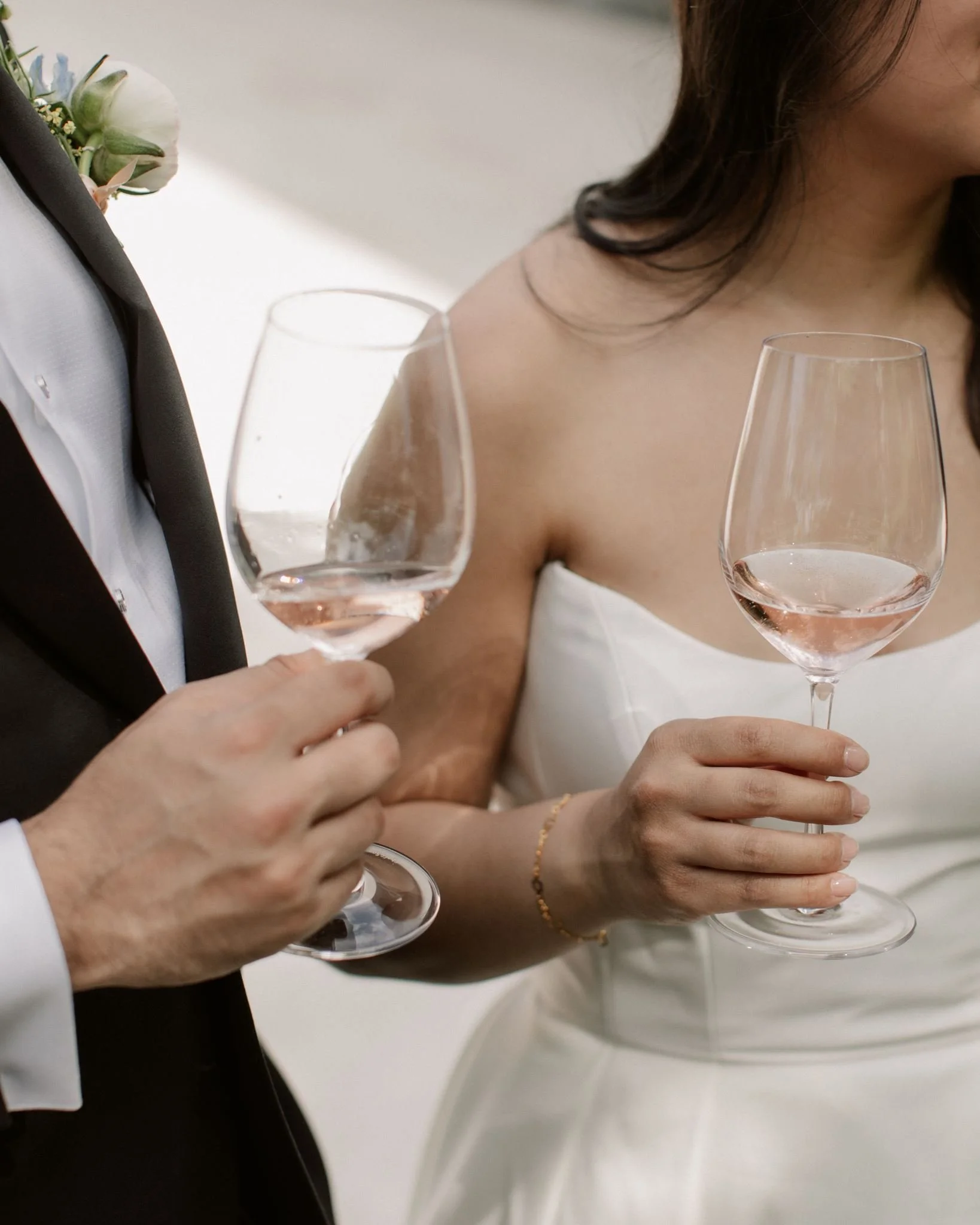 couples rose toast