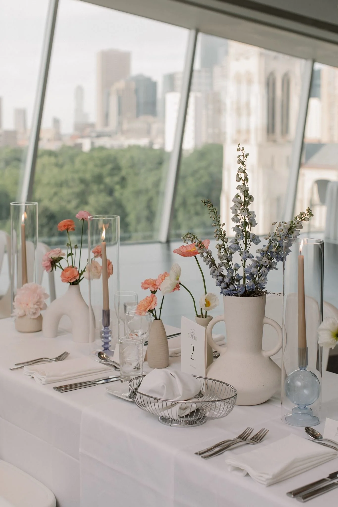 pottery vases for wedding with simple floral