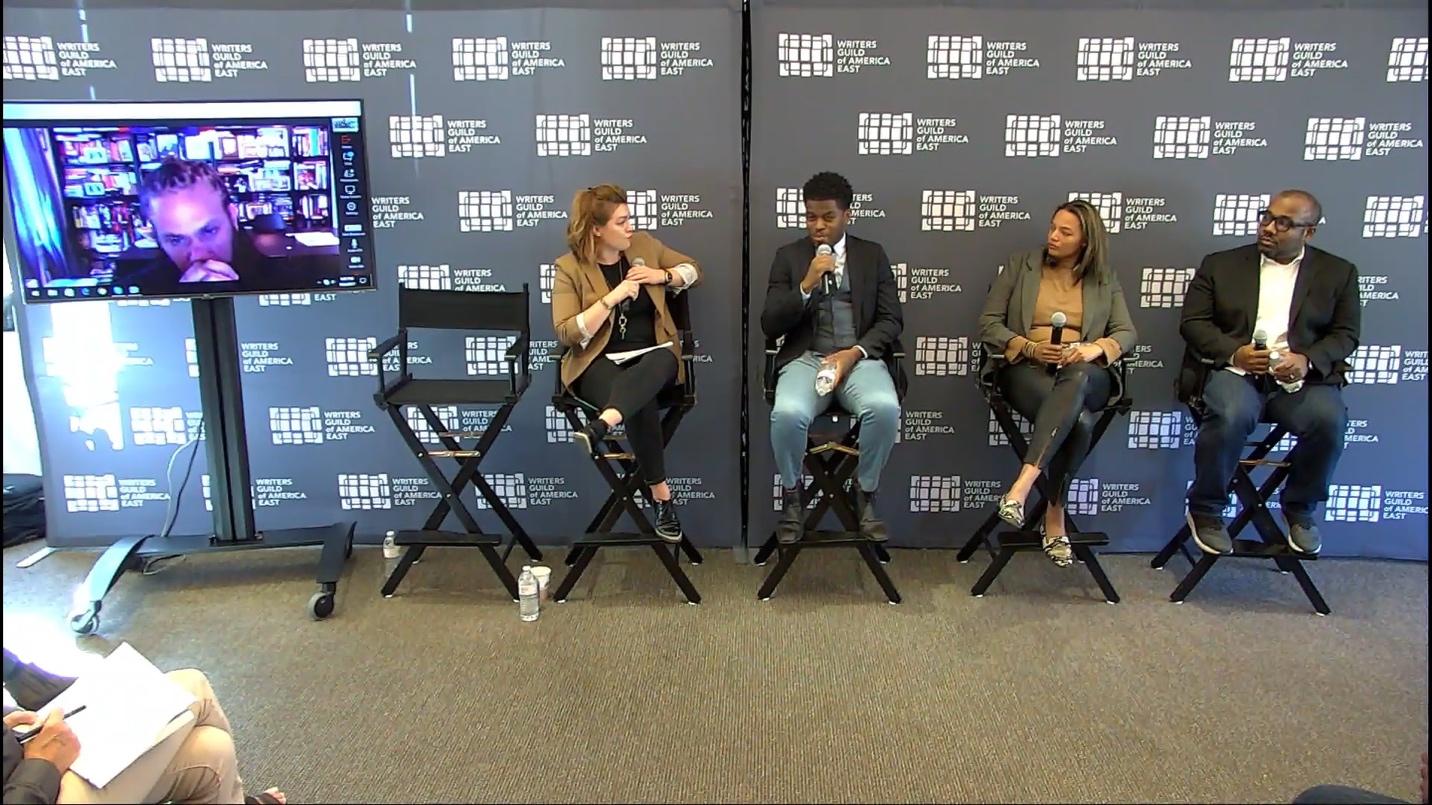 (Pictured, from left: Franklin Leonard, The Black List (via Skype); moderator Shannon Walker, Tamir Muhammad, Time Warner; Darcy Heusel, Neon; Loren Hammonds, Tribeca Film Festival)