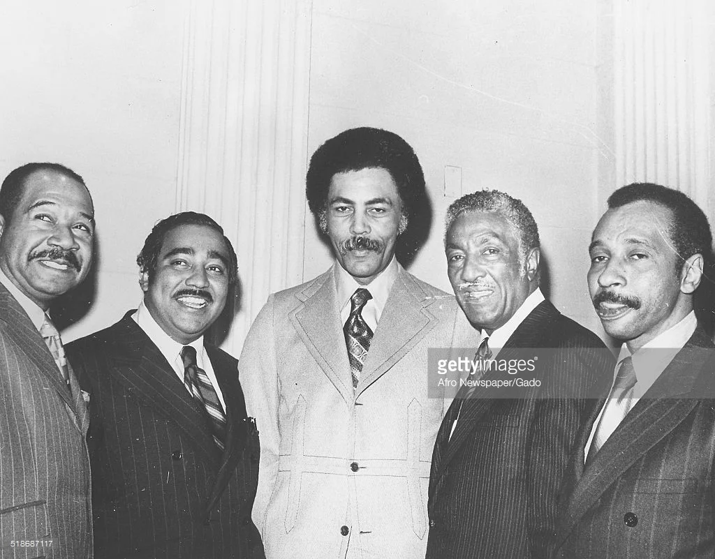 Ron with Parren Mitchell, George W Collins, Charles Rangel, and Ralph Metcalf