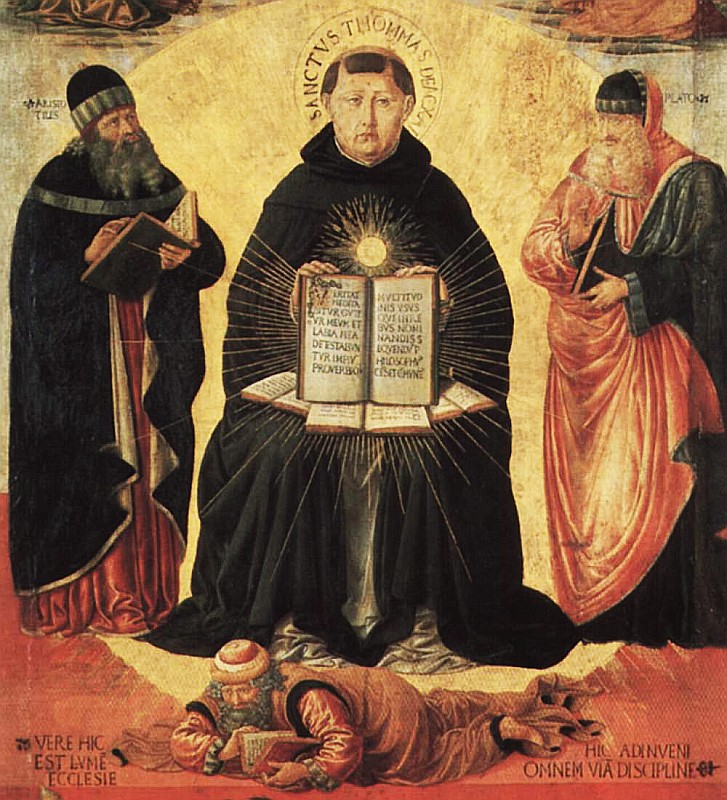Detail from "Triumph of St. Thomas Aquinas over Averroes" by Benozzo Gozzoli (1420–97) -- Wikipedia