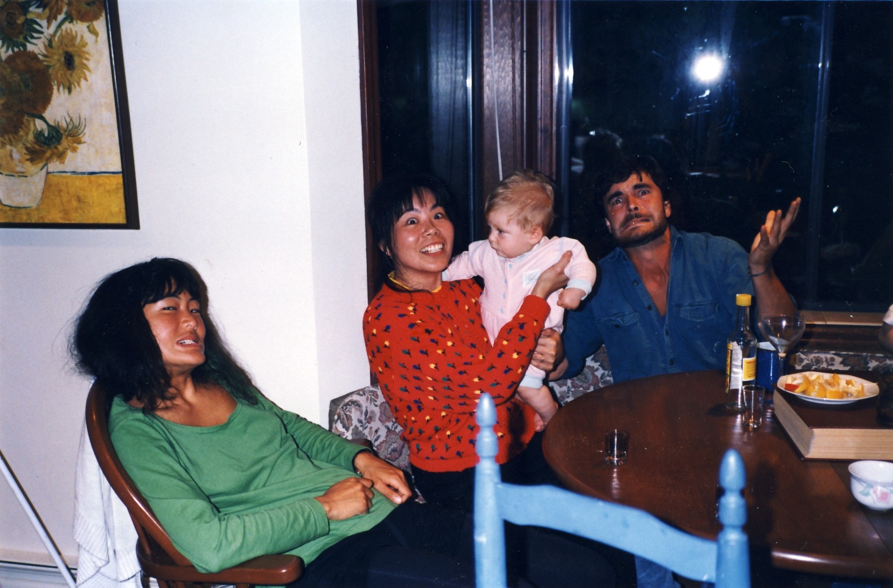 Mescal-time at my parents' place in Victoria. From left: Jackie, Ruby holding niece Jill, Rob ...