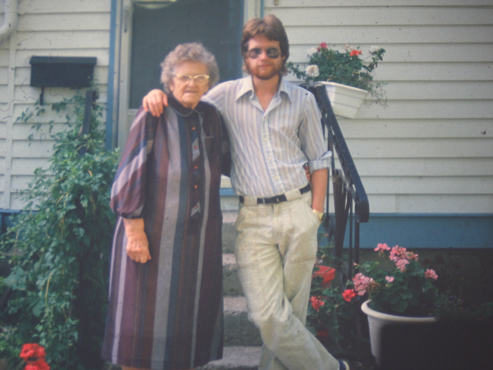 In Carlyle, Saskatchewan, with my mother's mother in 1984. She lived to be 99 years old.