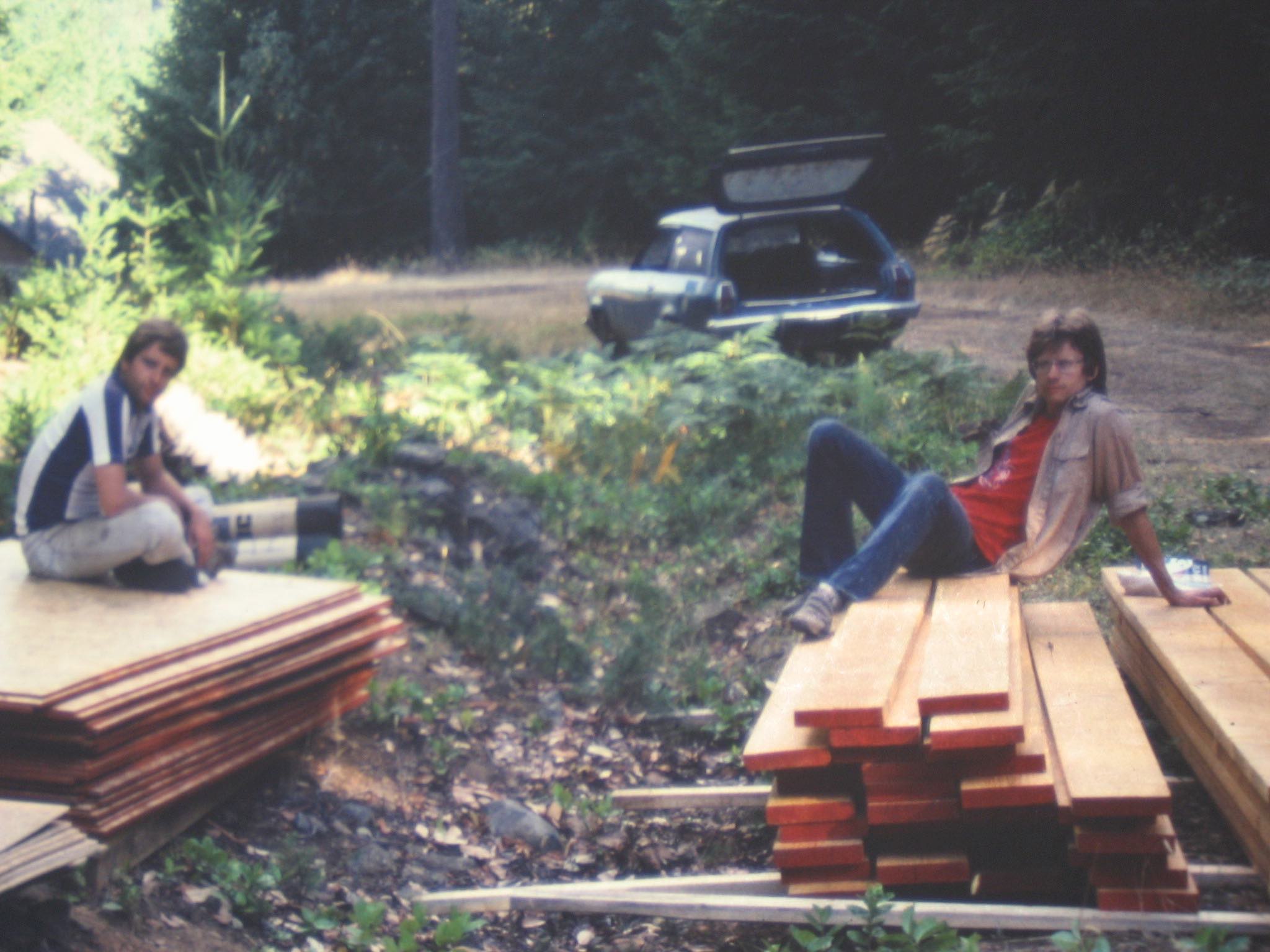 Helping Allan build a cabin on Mudge Island.