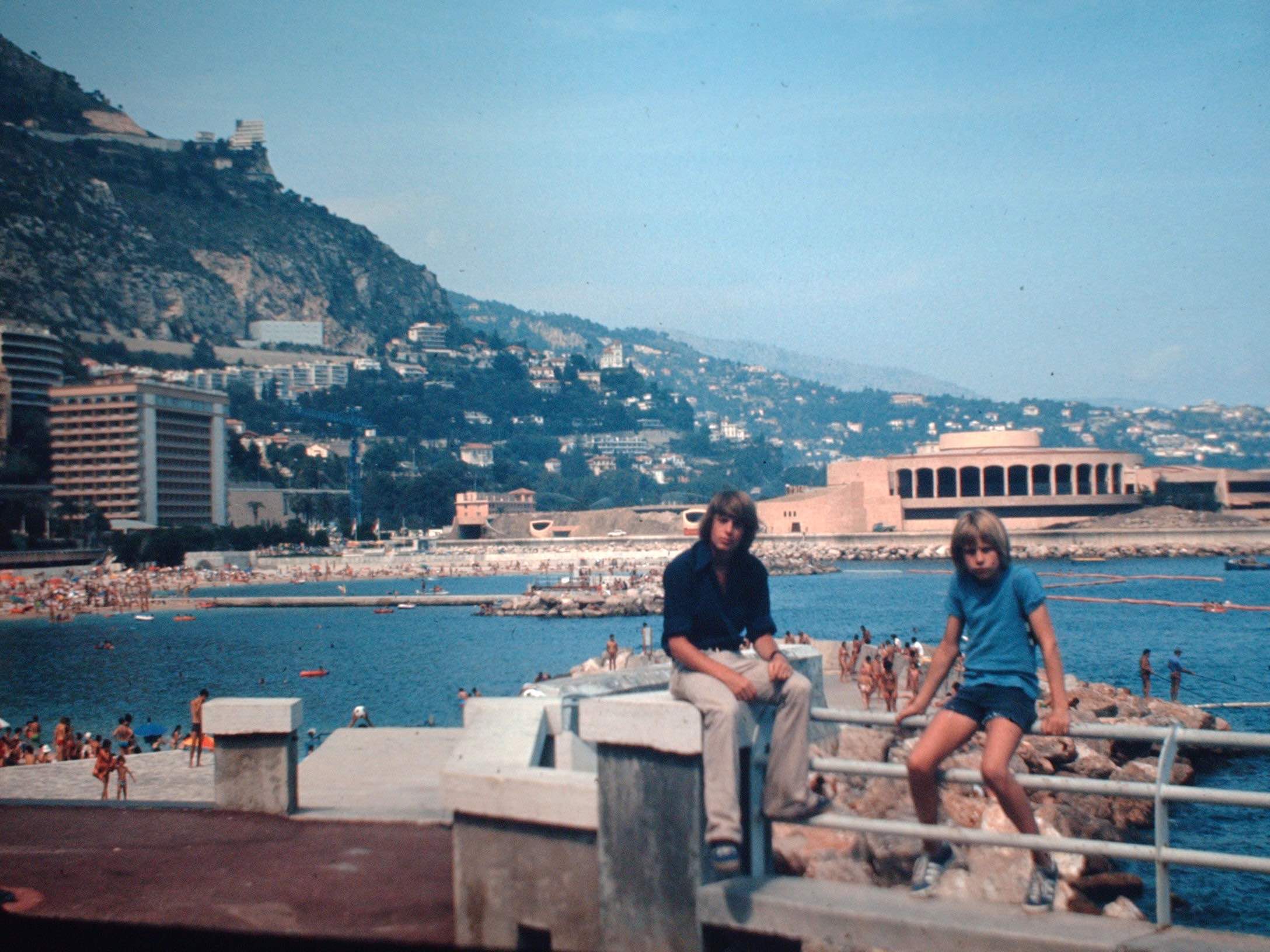 With Allan on the French Riviera, 1974. Right: a psychedelic version of the Exotic Garden in Monaco