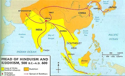 Map from https://apworldhistorywiki.wikispaces.com/Cross+Cultural+Exchanges+and+the+Silk+Road+2