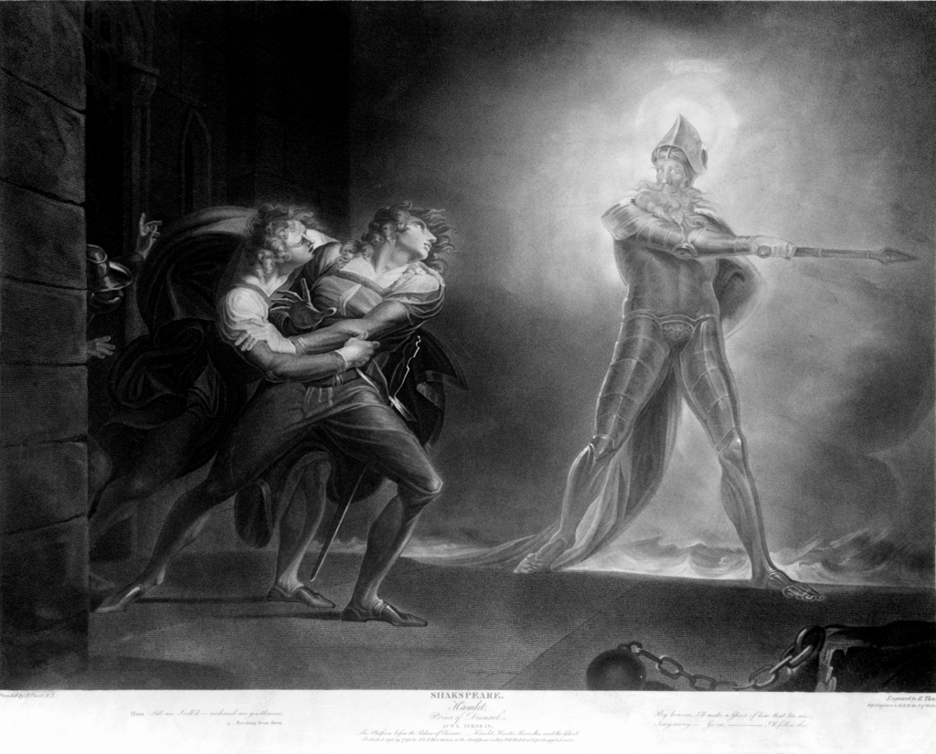 Horatio, Hamlet, and the ghost (Artist: Henry Fuseli, 1789)