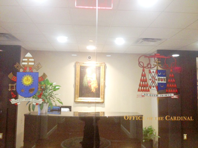  Painted and gilded office door insignia for Cardinal Dolan, Catholic Diocese of NYC 