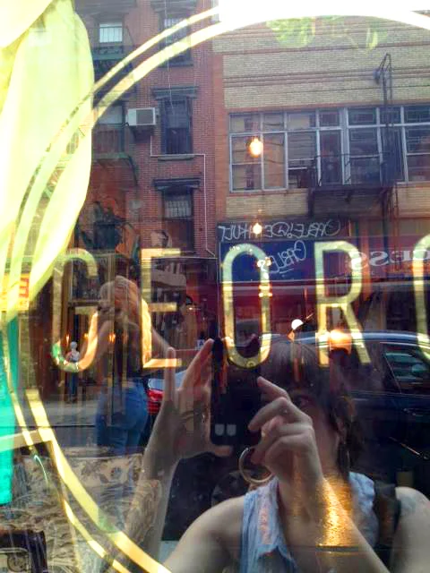 22k water gilded signage, Georgia Vintage Clothing boutique NYC