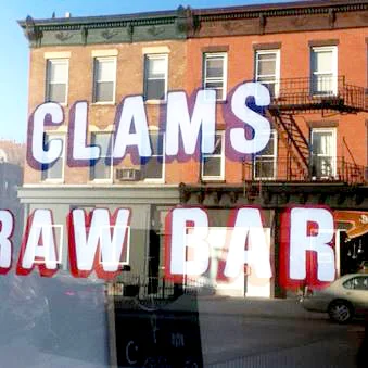 Water gilded and painted signage, Little Neck Restaurant NYC