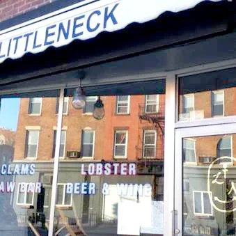 Water gilded and painted signage, Little Neck Restaurant NYC