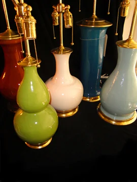 23k water gilded lamp bases for Christopher Spitzmiller Ceramics, NYC