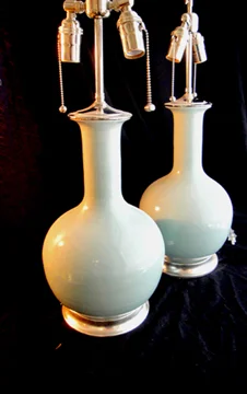 9k white gold water gilded lamp bases for Christopher Spitzmiller Ceramics, NYC