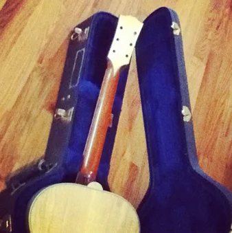 12k white gold oil gilded guitar detailing for Sharon Jones/Amy Winehouse guitar player Binky Griptite, NYC